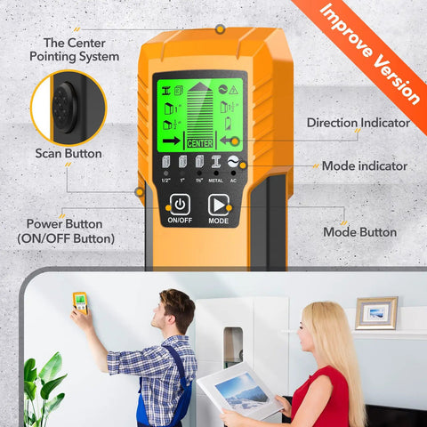 Top Tier Electronic Stud Finder Wall Scanner With Hella Precise Wood Stud And Joist Tracking Plus No Sweat Live Electrical Wire Alert And Bright Lcd Readout For Smooth Diy Work