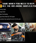 Image showing five signs to replace ABS brake booster: dimming lights, strange smell, engine issues, noise, end of life cycle.