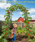 Tall Garden Arch Trellis For Climbing Plants Built Tough Heavy Duty Metal Tunnel Archway With Adjustable Base Width 87 Inch High Outdoor Arbor For Vines Vegetables Fruits Flowers And Squash