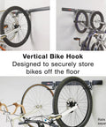 Vertical Bike Hook And Garage Organization System For A Clutter Free Space Holds Up To 50 Lbs Wall Mounted Heavy Duty Hanger displayed