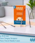 Stainless Steel Tongue Scraper For Adults 2 Pack With Multicolor Travel Case, Easy To Use Tongue Cleaner On Bathroom Counter