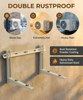 Heavy Duty Mini Split Wall Mount Bracket That Really Holds 400Lb Galvanized Steel With Dual Anti Rust Coating on wall outdoors