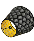 Geometric black and yellow lampshade open end view, not matching Double White Lampshades Set Of 2, Fabric Lampshades For Table Lamp Or Floor Lamp