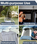 Multi-purpose use of Heavy Duty 6 Inch Eye Hooks And Screws Set, hammock hanging, boxing bag installation, clothesline, tent anchoring.