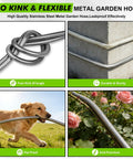 Heavy Duty Burst Resistant Metal Garden Hose With 304 Stainless Steel Outer Shell And Rugged PVC Liner, 3 Feet Long, shown kink-free