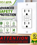 15 Amp Wr White Gfcis Outlet Bundle Bringing Hella Reliable Smart Self Test And Sharp Led Indicators Tamper Locked Weather Tough Gfri Socket Ul Rated For Smooth Diy Installations Anywhere mounted on a wall with safety features.
