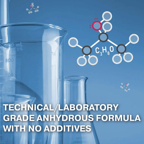 Pro Grade 99.9% Isopropyl Alcohol Gallon Pack With Heavy Duty Spray Nozzle, 4 Bottles Of 32 Oz Each, Top Shelf Purity For Cleaning Electronics, Surfaces, And General Use, Made In USA, lab glassware and formula graphic