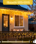 Warm White Icicle Christmas Lights Outdoor Indoor 400 LED With 80 Drops About 48Ft Copper Wire Plug In String Lights