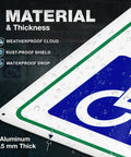 Reserved Handicap Parking Signs 8x12 Inches Reflective Aluminum 2 Pack material and thickness graphic with water droplets