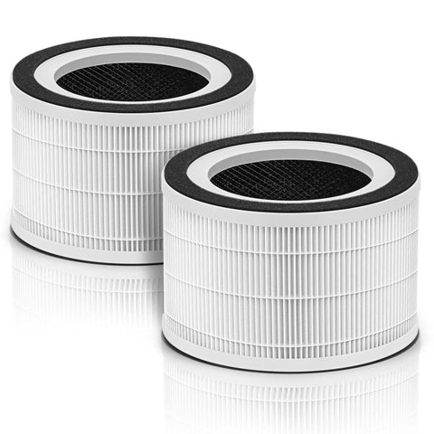Replacement Filter Set For Afloia Halo And Mooka Allo Air Purifiers, H13 True HEPA 0.3 Micron Filtration With Activated Carbon, 3 Stage System, 2 Pack