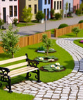 1/24 Scale Miniature Park Bench For Dollhouses, Totally Realistic Outdoor Garden Decor Kit with detailed backrest and armrests