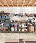 Heavy Duty 5-Tier Steel Storage Shelving Unit With 1750 Lb Capacity Wire Organizer Rack For Home Kitchen Garage And Office, 17.7 Inches Deep By 47.2 Inches Wide By 72.3 Inches High, Adjustable Shelves, loaded with kitchen storage