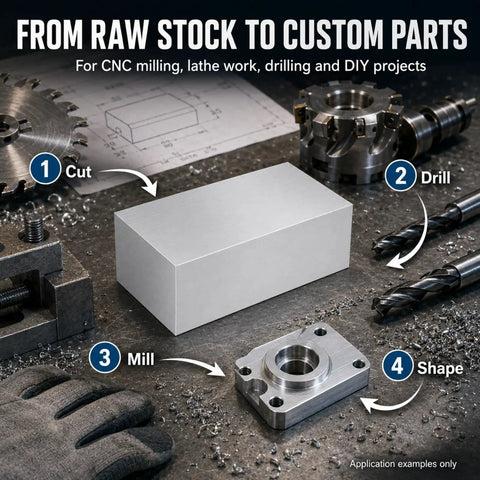 Beefy 6061 Aluminum Block 2 Inch Thick by 4 Inch Wide by 8 Inch Long Pro Grade Flat Bar Stock for CNC Milling Lathe Work Machining Drilling DIY Projects and Industrial Use, raw stock for CNC and drilling