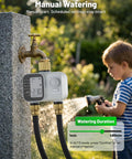 Heavy Duty Two Zone Sprinkler Timer With Brass Inlet For Garden Hose, rain delay, manual or automatic irrigation, installed on tap