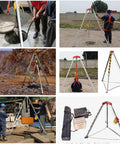 Confined Space Rescue Tripod Kit With 30m Cable in various rescue and maintenance scenarios, showing portability and heavy-duty design.