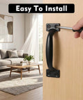 Installing 2 Pack 5 Inch Black Iron Garage Door Handles Outdoor Pull Handles For Barn Gates Fences Cabinets Furniture And Wardrobes Heavy Duty Durable Weatherproof Exterior Interior Mounting Hardware
