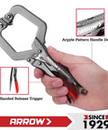 Six Inch C Clamp Locking Pliers With Swivel Pads For Welding And Woodworking Through Hole Adjustment And One Handed Release Trigger Boss Grade Heavy Duty Clamp Tool For Metalworking And Woodworking, hand-held