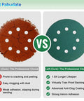 Comparison of sanding discs: old worn disc vs Get The Heavy Duty 5 Inch 8 Hole 150 Grit Hook Loop Sanding Discs Wet Dry.