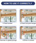 Instructional guide displaying steps to install 2x4 Joist Hangers For Wood 20 Gauge Galvanized Face Mount Bracket Set For Deck