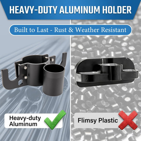 Comparison of Aluminum Trailer Chain Holder Heavy Duty Towing Chain Organizer With 7 Way Plug Holder Cover with plastic version