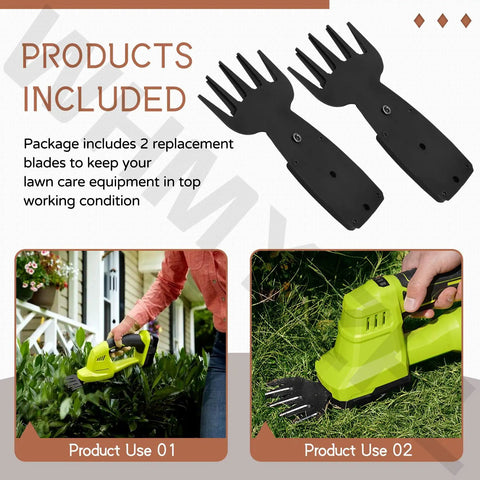 Two Pack Replacement Hedge Trimmer Blade Assembly 302348001 for Homelite and Ryobi P2900 series on grass