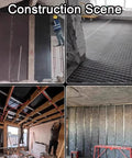 Workers installing Rock Solid Acoustic Sound Proofing Panels For Walls And Ceilings in a construction scene.