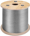 Three Sixteenth Inch Stainless Steel Cable Braided Aircraft Wire Rope Seven By Nineteen Strands Marine Grade T304 Five Hundred Feet spool