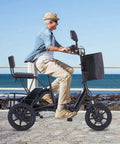 Three Wheel Electric Trike For Adults With 500W Peak Brushless Motor Foldable Ebike 480Wh Removable Battery Easy Step Through Frame Two Seats Up To 45 Miles Stable Senior Friendly Ride Gift For Parents, side view