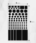 Sheet of LED Dimming Stickers for Sleep Friendly Light Reduction, Adhesive Light Filters with various sizes and shapes