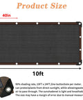 Heavy Duty Sun Shade Cloth 10x24 Foot Mesh Tarp With Grommets For Garden Greenhouse Patio Pergola And Chicken Coop 80 To 90 Percent Shade Cloth Cover For Outdoor Plants And Backyard Spaces, product dimensions illustration