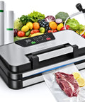 95kPa Vacuum Sealer Machine With Dual Pump Vacuum And Inflate Modes Dry And Moist Settings next to food items