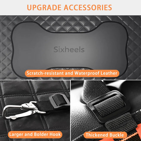 Back Seat Dog Car Cover With Extender And Hard Bottom Waterproof Pet Seat Protector For Cars SUVs And Trucks, hammock style with accessories