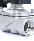 Three Quarter Inch Stainless Steel Solenoid Valve, Rock Solid 12V DC Normally Closed, 145 PSI Electric Valve For Water, Air, Diesel, NPT Thread, Wide Temperature Range