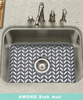 Kitchen Sink Protector Mats 18.2 by 12.5 Inches Soft Silicone Pad for Stainless Steel Sinks Center Drain Grey, Non Slip