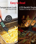 Instant Read Meat Thermometer With 1-Second Accuracy, Waterproof Digital Kitchen Thermometer showing LCD backlit display