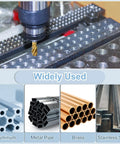 Drilling machine using 3/8-16 UNC Spiral Flute Thread Taps Set For Quick Machining And DIY Repair Titanium Coated 6542 High Speed Steel on aluminum plate, metal pipe, brass, stainless steel.