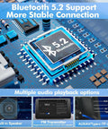 Close-up of Bluetooth 5.2 chip promoting stable connection in Wireless CarPlay And Android Auto 7 Inch HD Touch Screen Car Stereo