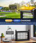 Cordless Solar Bug Zapper With USB Recharge No Fuss 4500V High Power Mosquito Killer With Smart Light Sensor displayed outdoors and indoors
