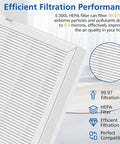 Close-up of 3 Pack E-300L Replacement Filter For E-300L Air Purifier, showcasing 99.97% HEPA efficiency and 3-stage filtration system.
