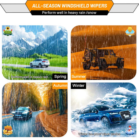Straight Up Premium Windshield And Rear Wiper Blades For Ford Explorer 2011 To 2026, Built Tough All Season, Zero Streaks, Smooth Highway Glide, Heavy Duty 26 22 11 Complete Set in various weather conditions.