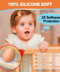 Legit Silicone Baby Proofing Edge Guards And Corner Protectors Heavy Duty Wall Bumpers Soft Furniture Padding Safe Toddler Setup Big Time Shock Absorption Rock Solid Shield, a surprised baby near edge guards.