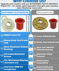 Washer Basket Driven Hub All In One Replacement Kit With Vibration Reducing Bushing And Mounting Screws Easy Install Durable Parts Replaces AP5665171 PS6012095 W10396887 W10528947 Fits Whirlpool Maytag Kenmore comparison graphic with hub, bushing, and screws