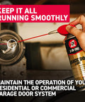 Garage Door Lubricant With Smart Straw Sprays Two Ways, 11 Oz, 6 Pack Reduces Friction, Prevents Squeaks on metal components