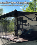 39 Ft Mosquito Netting For Patio And Backyard Garden, Lightweight Polyester Mesh Bug Barrier around camper setup outdoors