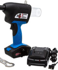 Heavy Duty Air Rivet Puller For Quarter Inch Magna Grip Lockbolts And Blind Fasteners Runs Like A Dream Compatible With Huck And Gage Bilt Kits, featuring battery and charger.