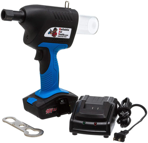 Heavy Duty Air Rivet Puller For Quarter Inch Magna Grip Lockbolts And Blind Fasteners Runs Like A Dream Compatible With Huck And Gage Bilt Kits, featuring battery and charger.