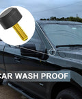 Antenna Delete Cap For Ford F Series Trucks And Bronco, Clean Low-Profile Antenna Base Cover displayed on black Ford truck