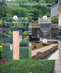 Solar Deck Lights Outdoor Waterproof LED Step And Pathway Lights for Stairs Yard And Patio Decor installation options