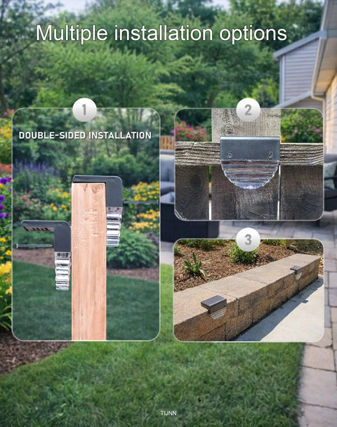 Solar Deck Lights Outdoor Waterproof LED Step And Pathway Lights for Stairs Yard And Patio Decor installation options