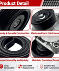 Premium 90K-38488 Serpentine Belt Tensioner Idler Pulley Kit That Fits Toyota Land Cruiser Sequoia 4Runner Tundra And Lexus LX470 GX470 LS430 GS430 SC400 Perfect Fix For Your V8 Engine Belting Needs Without Breaking The Bank Today black pulley and tensioner assembly
